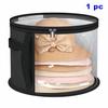 Hat Storage Bucket, Clothing Hat Travel Organizer, Foldable Round Brim Hat Storage Bag with Handle and Clear Window