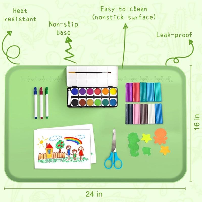 Моющийся детский художественный блокнот Силиконовая художественная доска Удобный для путешествий коврик для рисования для детского творчества