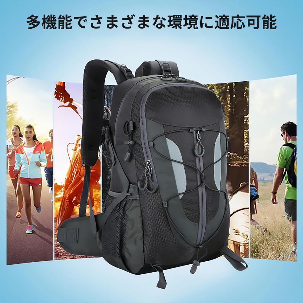 Hiking Foldable Waterproof Nylon Abrasion Large Double Ergonomic Multiple For Outdoor Black [Vixplorn] Backpack, Backpack, Fabric, Resistant,