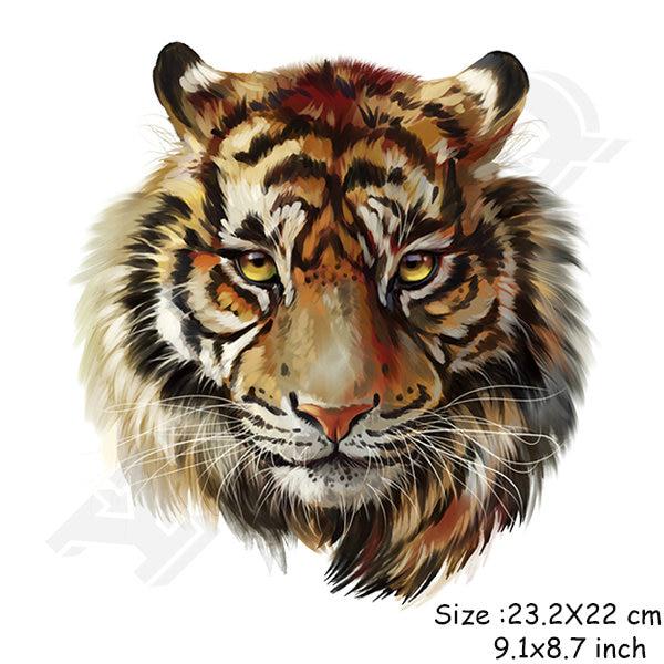 Tiger Stickers For Clothing T-Shirts A Level Household Personality Washable DIY Animals Patches