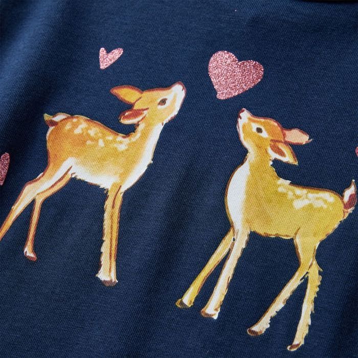 Детская футболка с длинным рукавом, темно-синяя, 92/104/116/128/140