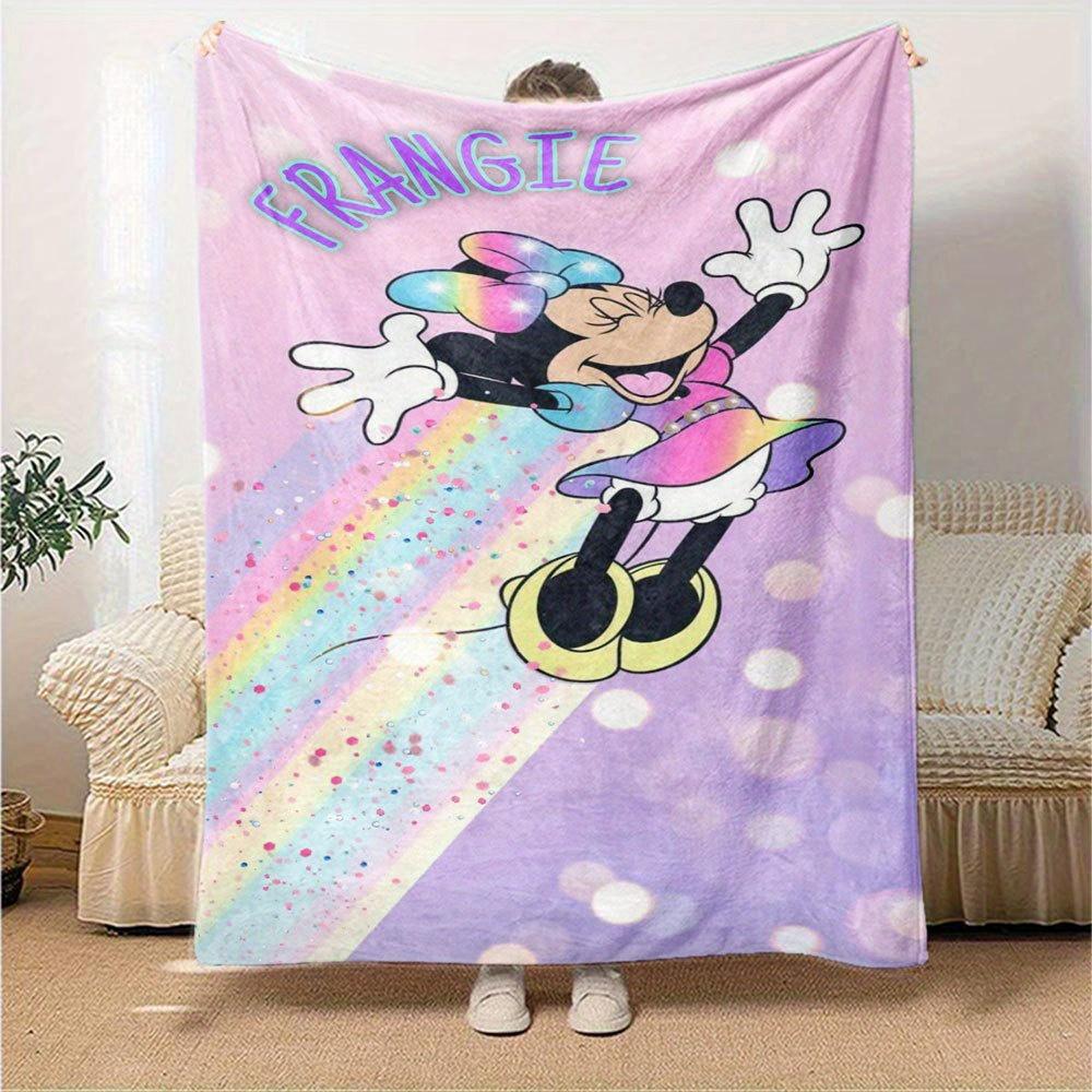 1pc. Rainbow Minnie Mouse Soft Throw Blanket - Cute Home Decor for Roomz013