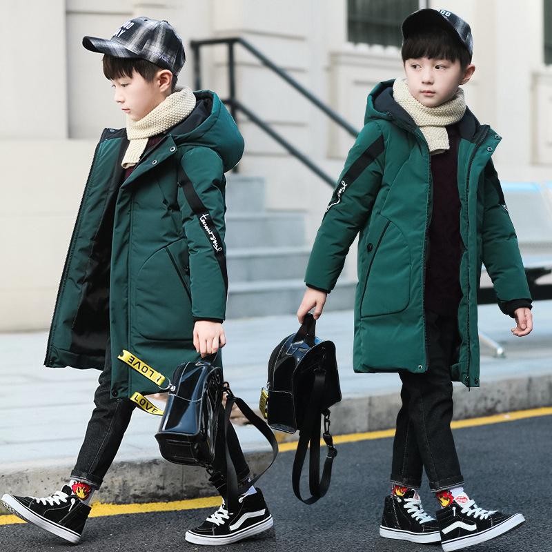 Winter Children's Clothing Boys' Winter Clothing Long Fashionable Windproof Thick Warm Coat