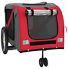 Bicycle Trailer for Dogs Red and Grey Oxford Fabric and Iron