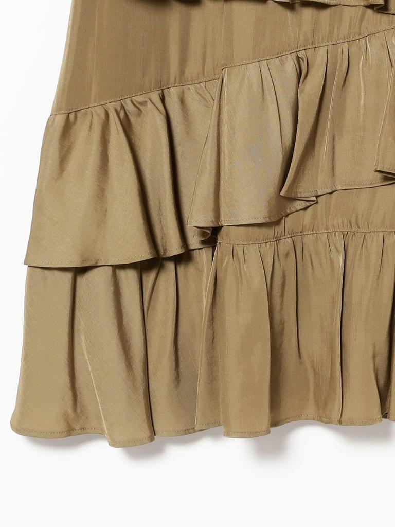 Женская асимметричная многоярусная юбка с оборками Ray Beams, бежевая 1