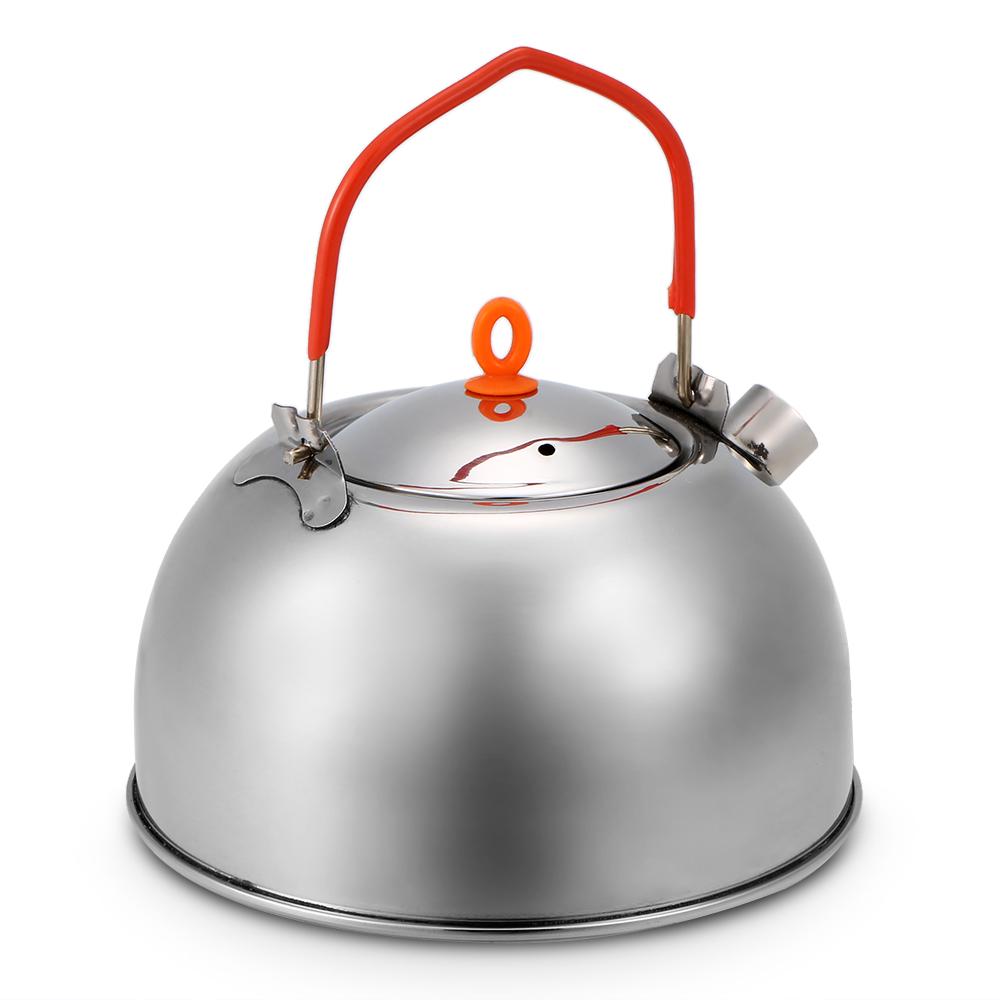 0.6L Stainless Steel Tea Kettle Portable Outdoor Camping Hiking Water Kettle Teapot Coffee Pot