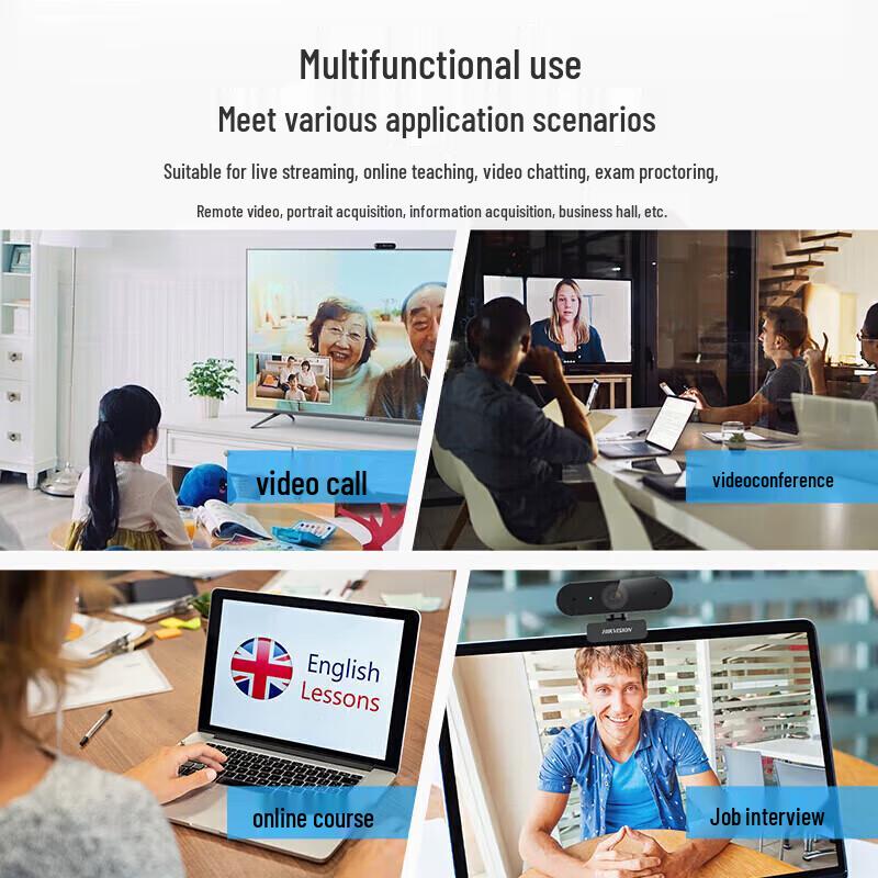 HIKVISION 2K USB Webcam with Autofocus and Mic