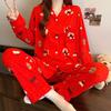Праздничная большая красная женская пижама с принтом в виде вишни, милая рождественская пижама для маленьких собачек, домашняя одежда с героями мультфильмов на весну и осень