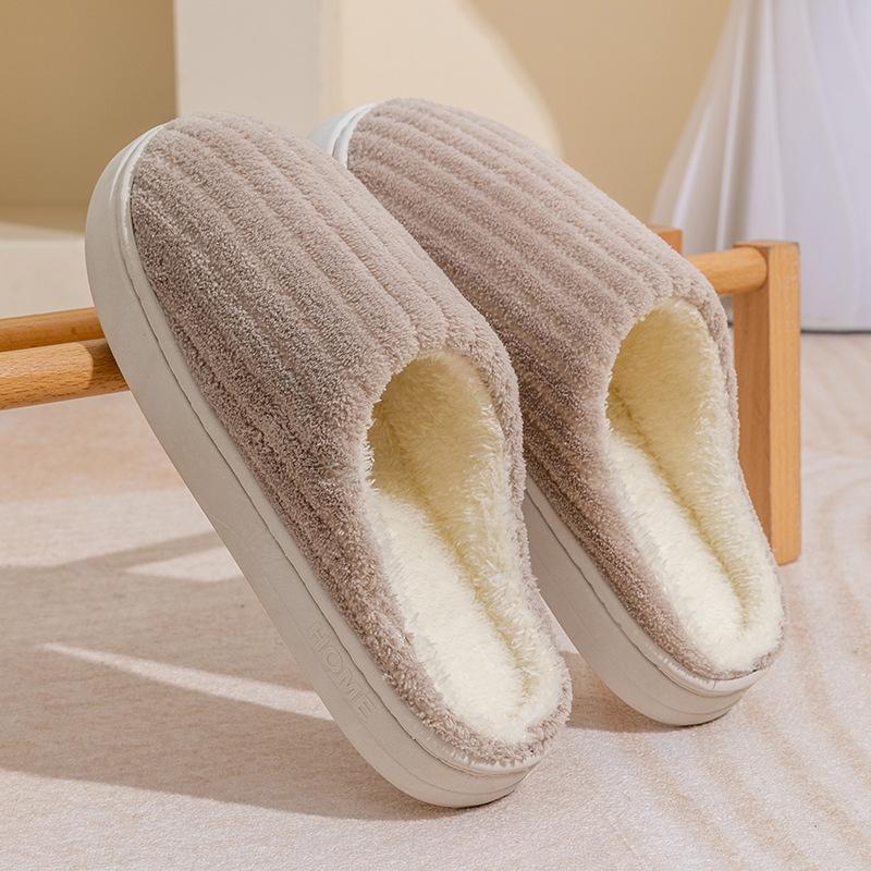 Cotton Slippers Autumn and Winter Outdoor Indoor Home Comfort Thick Sole Plush Warm Couple Shoes