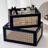 Прочный Ретро Ящик для Хранения Плетеная Корзина из Массива Дерева Многофункциональные Органайзеры Бытовые
