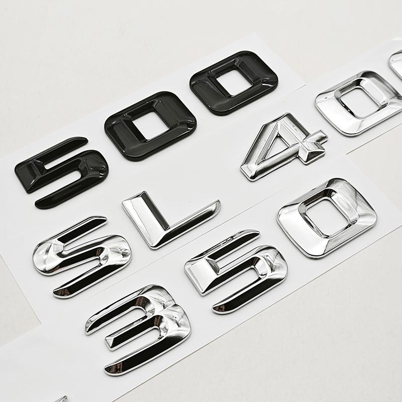 3D ABS Car Letters Badge Sticker Rear Trunk Logo SL350 SL400 SL500 Emblem For Mercedes Benz SL350 SL400 SL500 R230 R231 R129 ON4