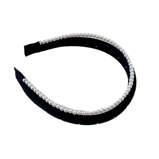 Обруч для волос с имитацией жемчуга, легкий, двухслойный, французский обруч для волос, мягкий на ощупь