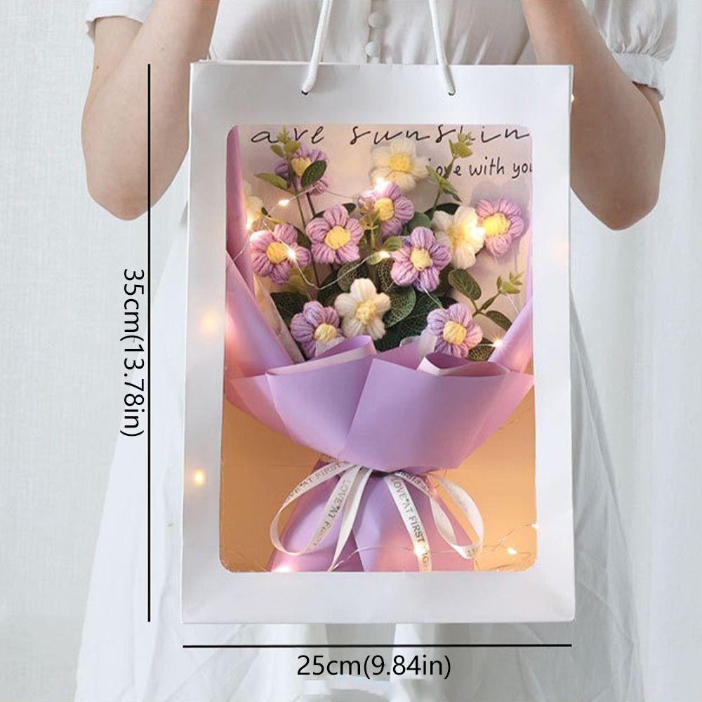 Мягкая пряжа Искусственная цветочная композиция Корейский стиль Вязаные крючком цветы ромашки Свадебная вечеринка