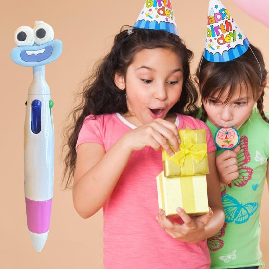 4-In-1 Cartoon Ballpoint Pen Cute Big Mouth Gel Pen With Multi-Color Ink