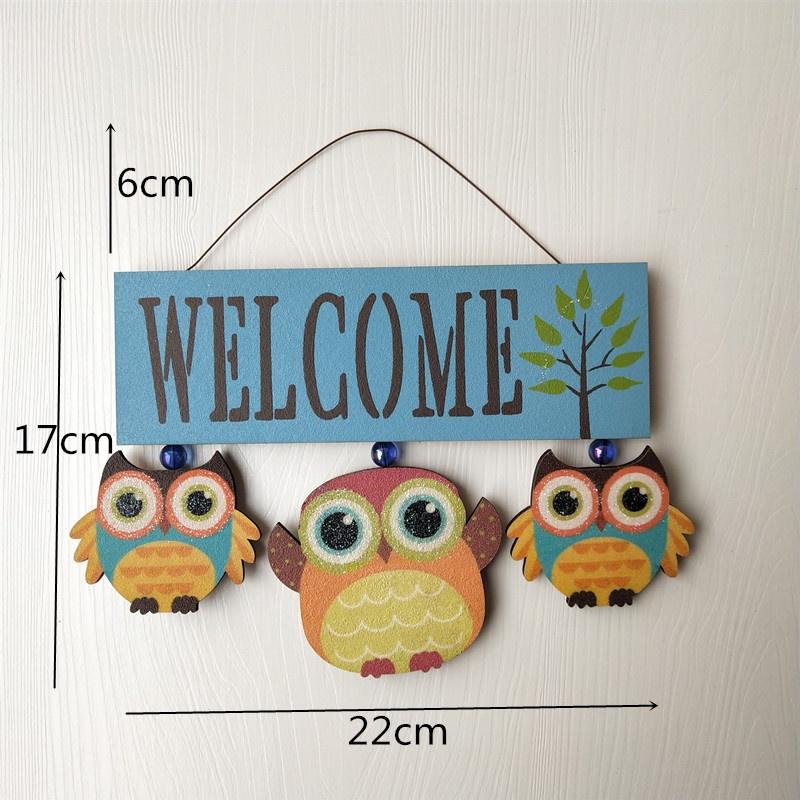 Pastoral Style Home Accessories Creative Personality Owl Listing Welcome To Welcome Store Wall Hangi