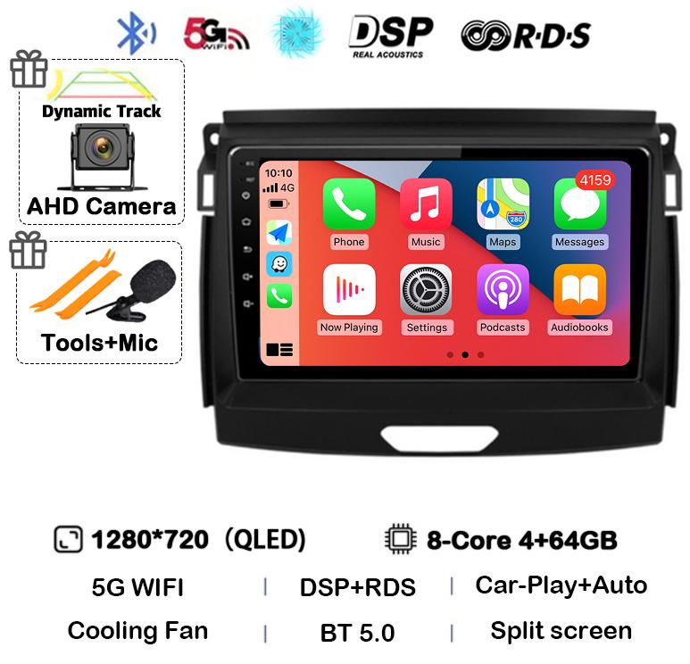 Android 14 Carplay Авто Радио Стерео Для Ford Ranger 2015 2016 2017 2018 2019 2020 GPS Мультимедиа Авторадио Плеер Головное Устройство