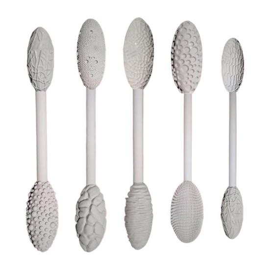 5/10Pcs Texture Tool Sets Durable Construction Ergonomic Handle Design DIY Oval Pattern Rollers Kit Modeling Sticks