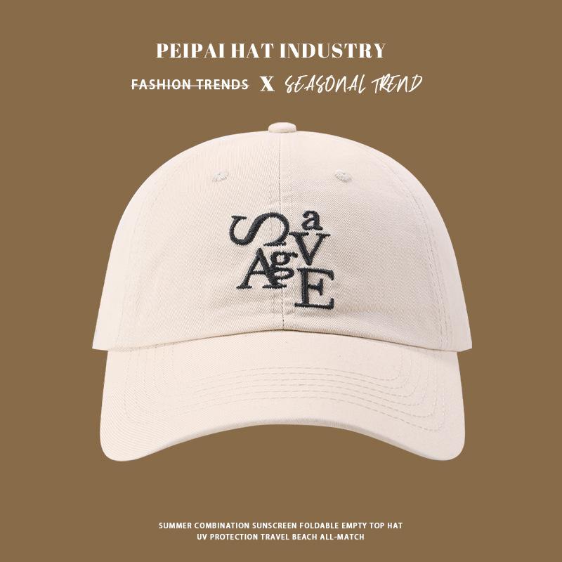 Baseball cap women's four seasons simple and versatile soft top shows the face small sunshade cap men