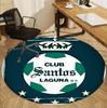 Club Santos Laguna Pattern Round Rug, Indoor/Outdoor Mat, for Picnic, Gameroom, Bedroom, Office, Living Room, Home Decor Carpet, Birthday Gift