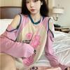 VAYLA Contrast Color Loose T-shirts Cute Casual O Neck Chic Fashion Tops Kawaii Women Long Sleeve Sexy Tshirts