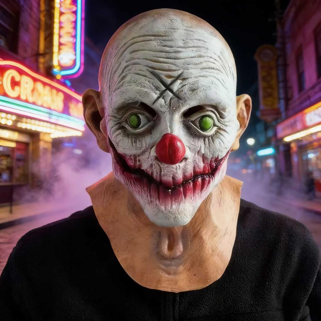 Halloween Clown Horror Mask Latex Headgear Costume Mask, can be labeled and passes quality inspection
