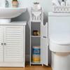 Bathroom Storage Cabinet Toilet Paper Holder Stand Floor Standing Moisture-Proof Cabinets Simple Narrow Seam Organizer Cupboard