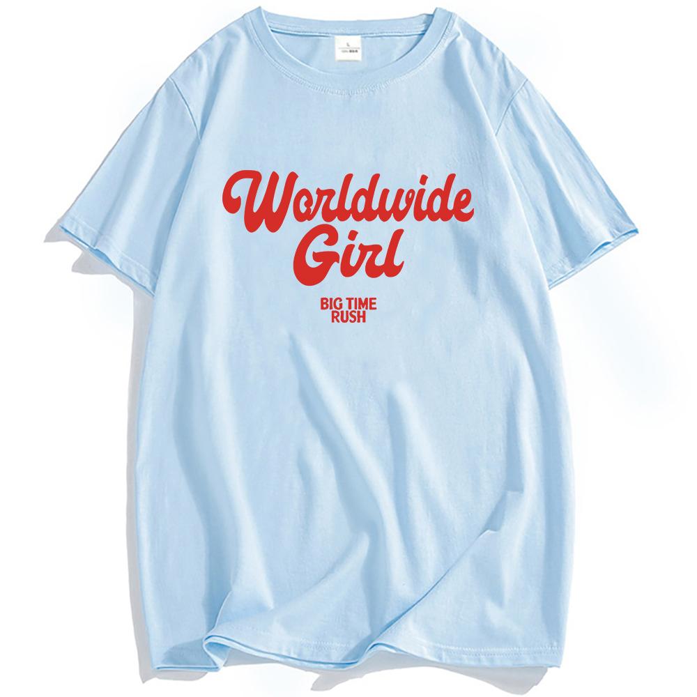 BTR WORLDWIDE TEE Big Time Rush Band Graphic Tshirt Cotton Loose Men Women T-shirt Casual Unisex Streetwear Hip Hop Male T Shirt