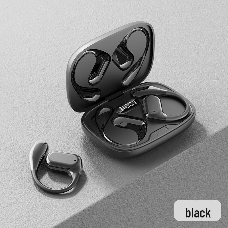 Q11 Ear-Hook Wireless Bluetooth Earbuds: Sporty, Non-In-Ear, Electroplated Finish, Digital Display, Long Battery Life