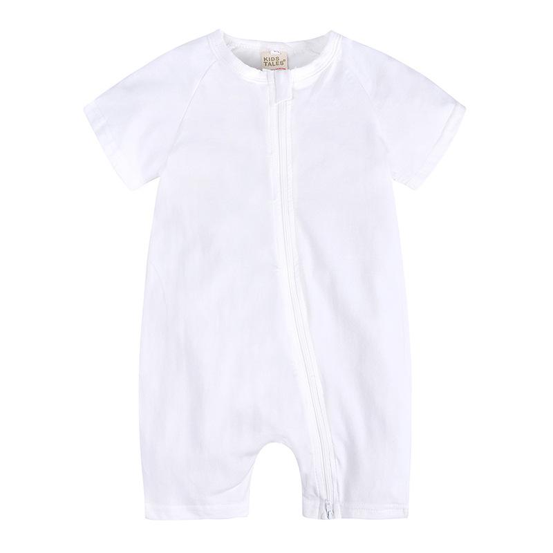 1Pieces Solid Color Breathbale Newborn Jumpsuit Summer Short Sleeve Cotton Baby Boy Girl Romper