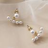 1 Pair Women Earrings Flower Faux Pearls Jewelry Vintage Bow-knot Stud Earrings Jewelry Gifts