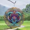 Vibrant Dolphin Wind Chime with 360 Degree Rotation Colorful Metal Garden Decor for Outdoor Patio Yard Spring Summer Gift