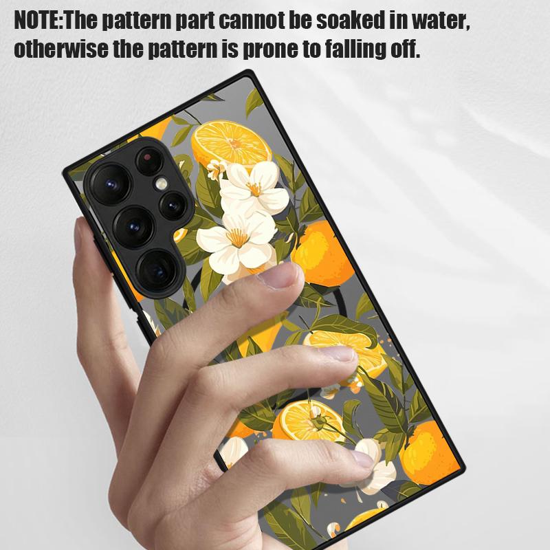 Чехол с принтом цветов и фруктов для Samsung Galaxy S26 Ultra S25 FE S24 S23 S22 Plus S21 FE Магнитный Тонкий Гибридный TPU+PC Матовый Чехол для Телефона