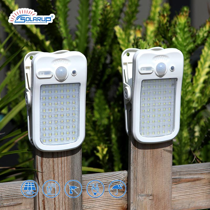 Solarup Integrated Clamp Lamp Flood Security IP65 DC Solar Lights Outdoor High Quality Garden Led Lights Large Solar