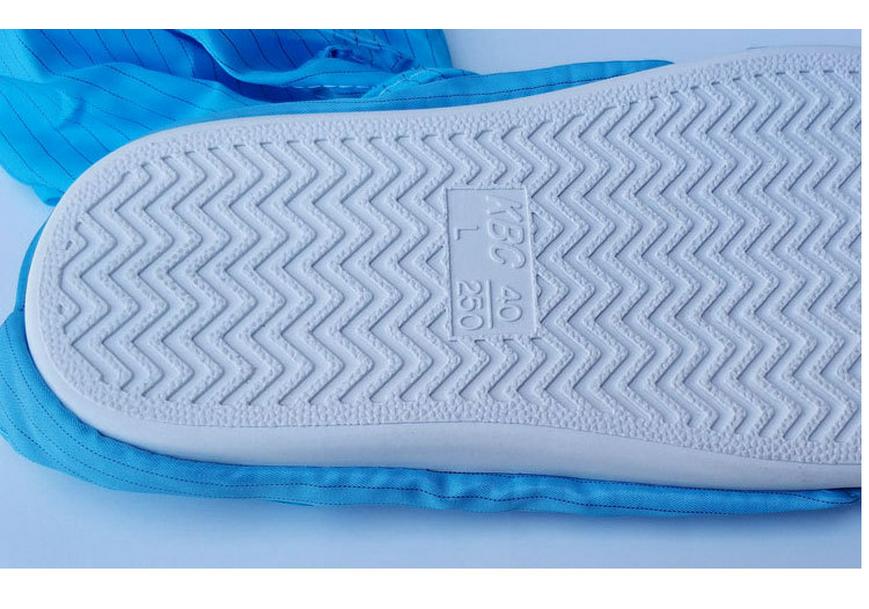 Blue & White Anti-static High-top Work Shoes with Soft Sole