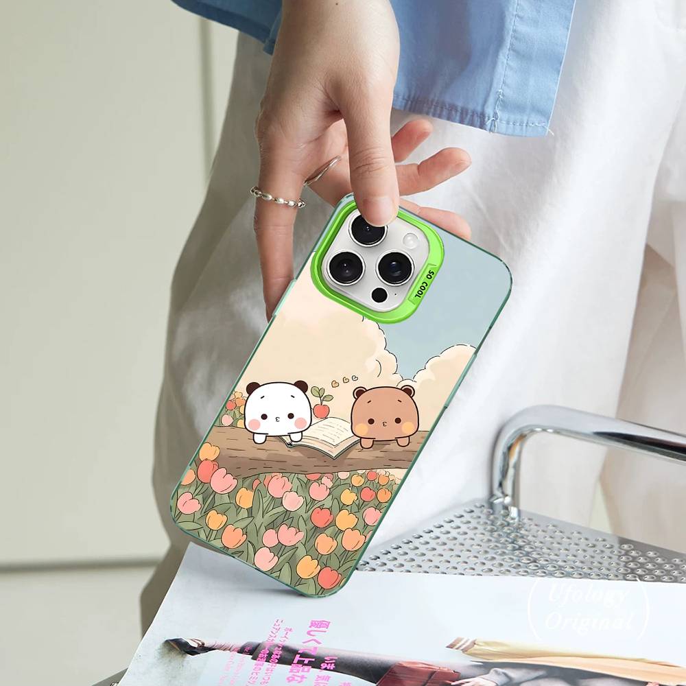 Милый Bubu Dudu Для IPhone 11 12 13 14 15 16 17 Pro Max Plus Красочный Черный Матовый Чехол для Телефона