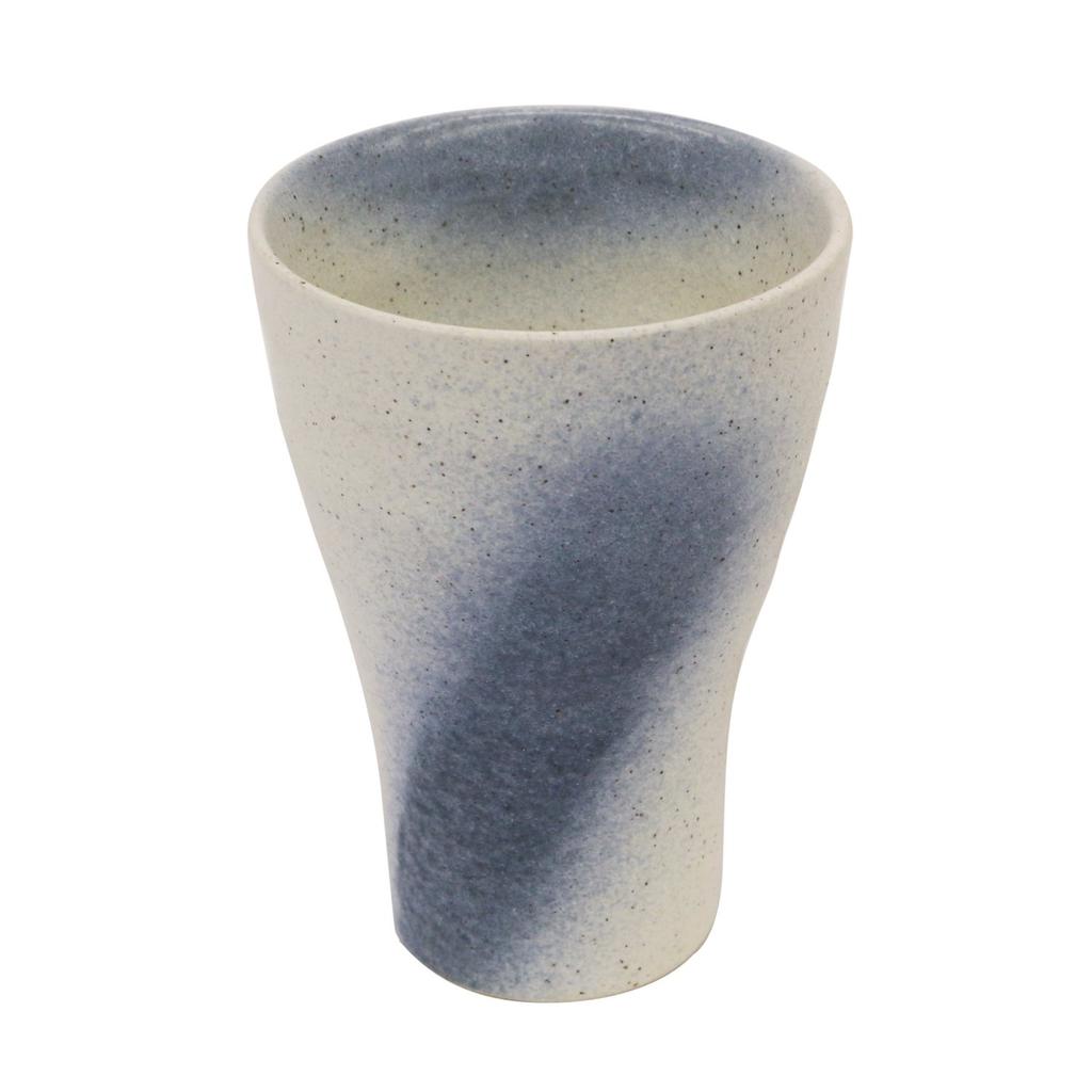 Castle Enterprise Mino Ware Japanese Cafe Series [Large Shochu Cup] White Colored Ink Blown, Set of 10