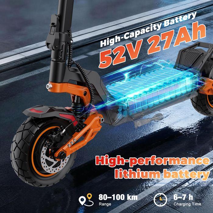 RCB D7 MAX Немецкая версия ABE Складной электрический самокат 52 В 27 Ач 80-100 км 10-дюймовые бескамерные шины 1800 Вт*2 ABS NFC ПРИЛОЖЕНИЕ