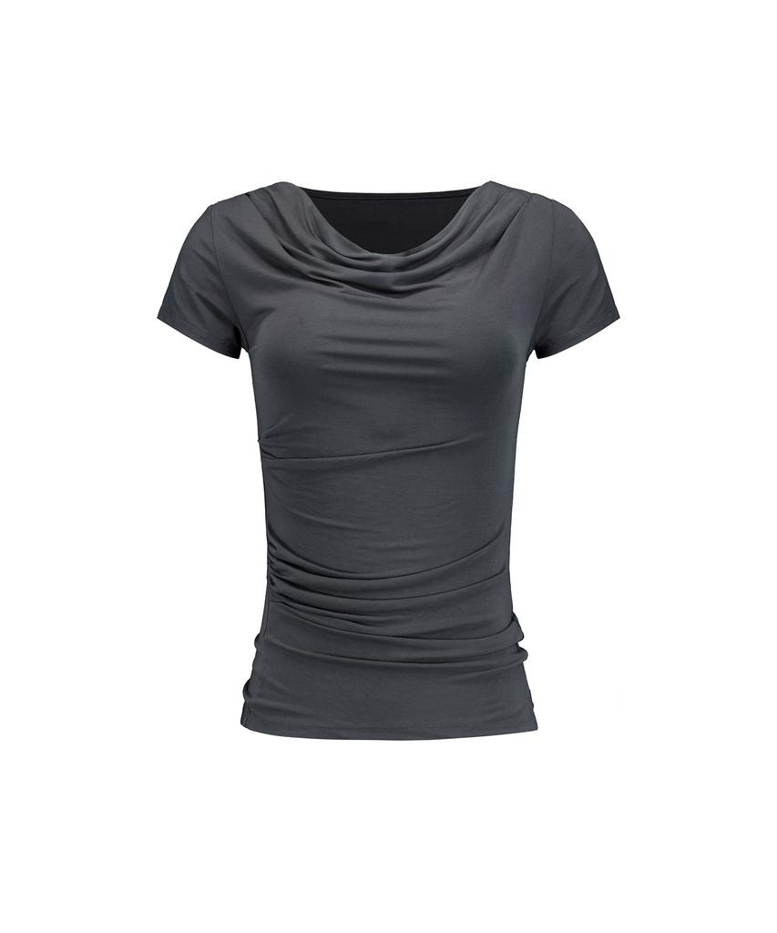 ROCKCAKE Drape Essential Top - Charcoal