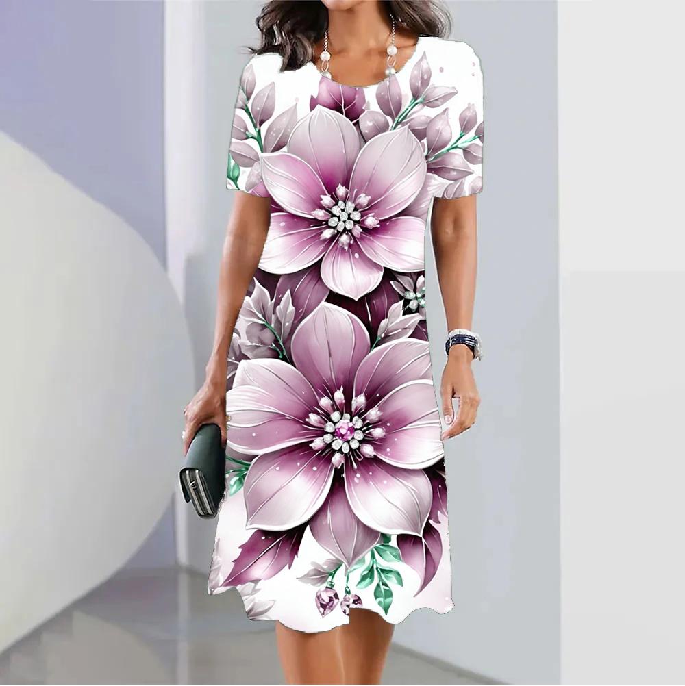 Модное женское платье с 3D-принтом в виде черепа, забавный узор ужасов, повседневное платье А-силуэта, летнее женское платье с коротким рукавом и круглым вырезом