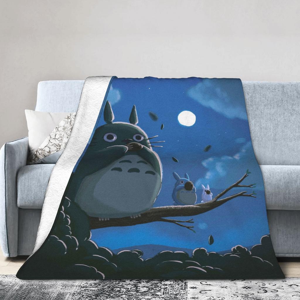 Anime Tonari No Totoro blanket Cover Fleece T-Totoros Cute Warm Throw blanket for Home Couch Bedroom Quilt