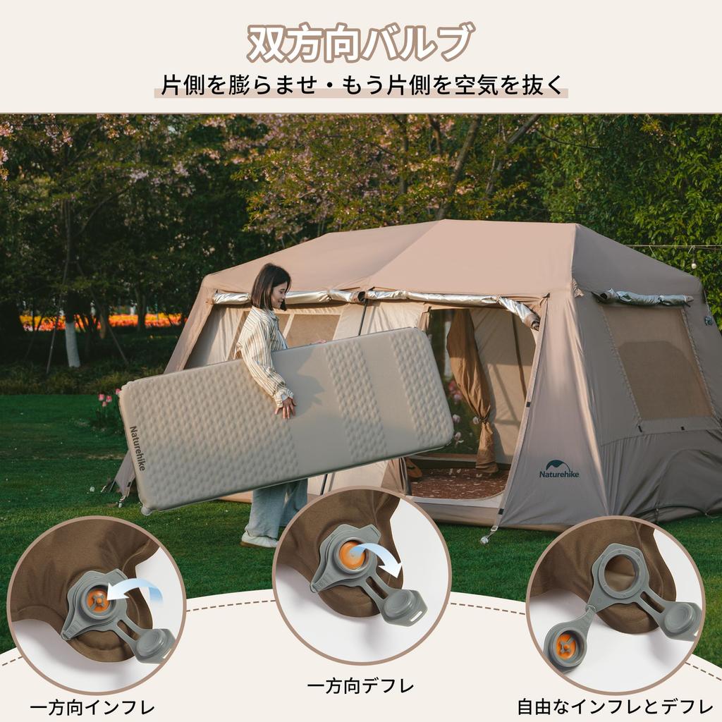 Официальный надувной коврик Naturehike R5.4 толщиной 6,5 см, самонадувающийся высокоэластичный пенопластовый прочный надувной коврик из недавно обработанного компактного водонепроницаемого материала