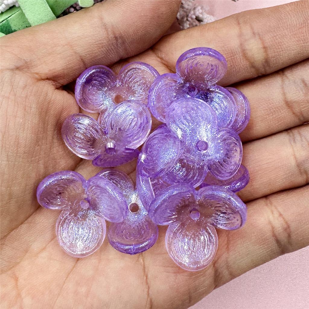 Акриловые 10 шт. шпильки аксессуары для мобильных телефонов бусины 22,6 мм выдолбленные прямые отверстия трехлепестковые цветы бусины ручной работы