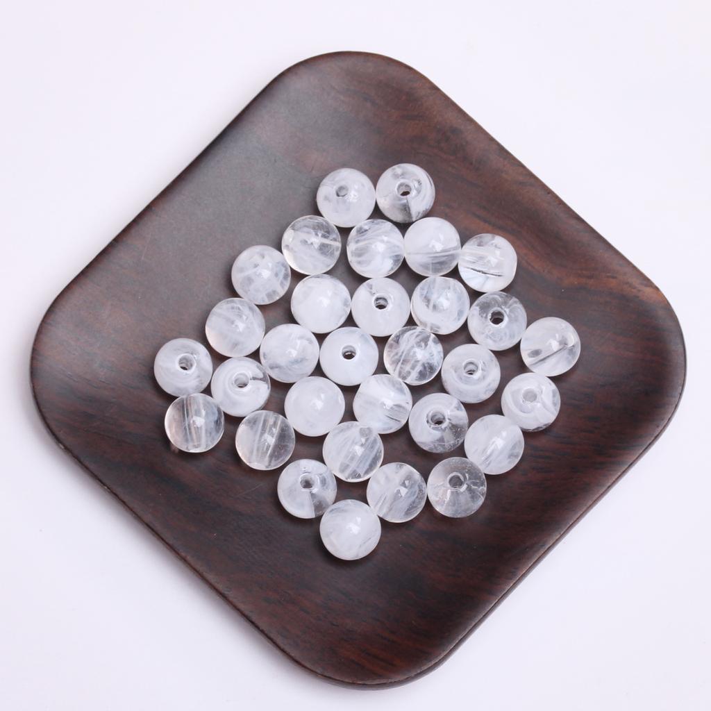 Бусины россыпью, аксессуары для бисероплетения, 8 мм, ручная работа, изготовление ювелирных изделий из смолы, браслет, ожерелье, аксессуары, 30 шт., модный имитационный нефритовый камень, круглый