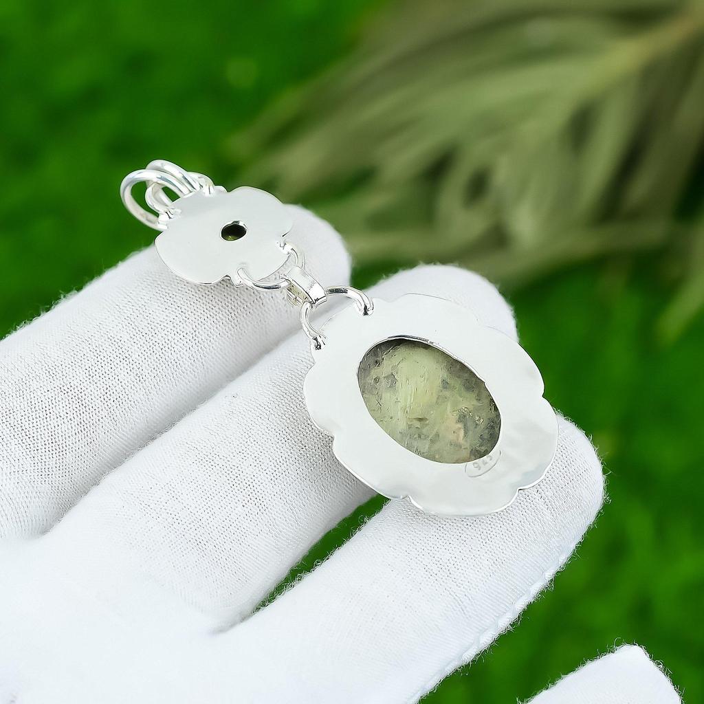 Натуральный кулон из унакита из стерлингового серебра 925 пробы, индийские украшения для женщин