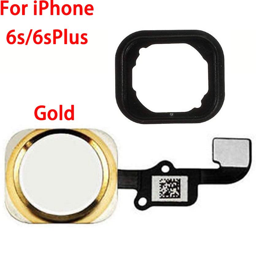 Кнопка «Домой» с шлейфом для iPhone 6 6P 6s Plus БЕЗ Touch ID С резиновым кольцом Замена