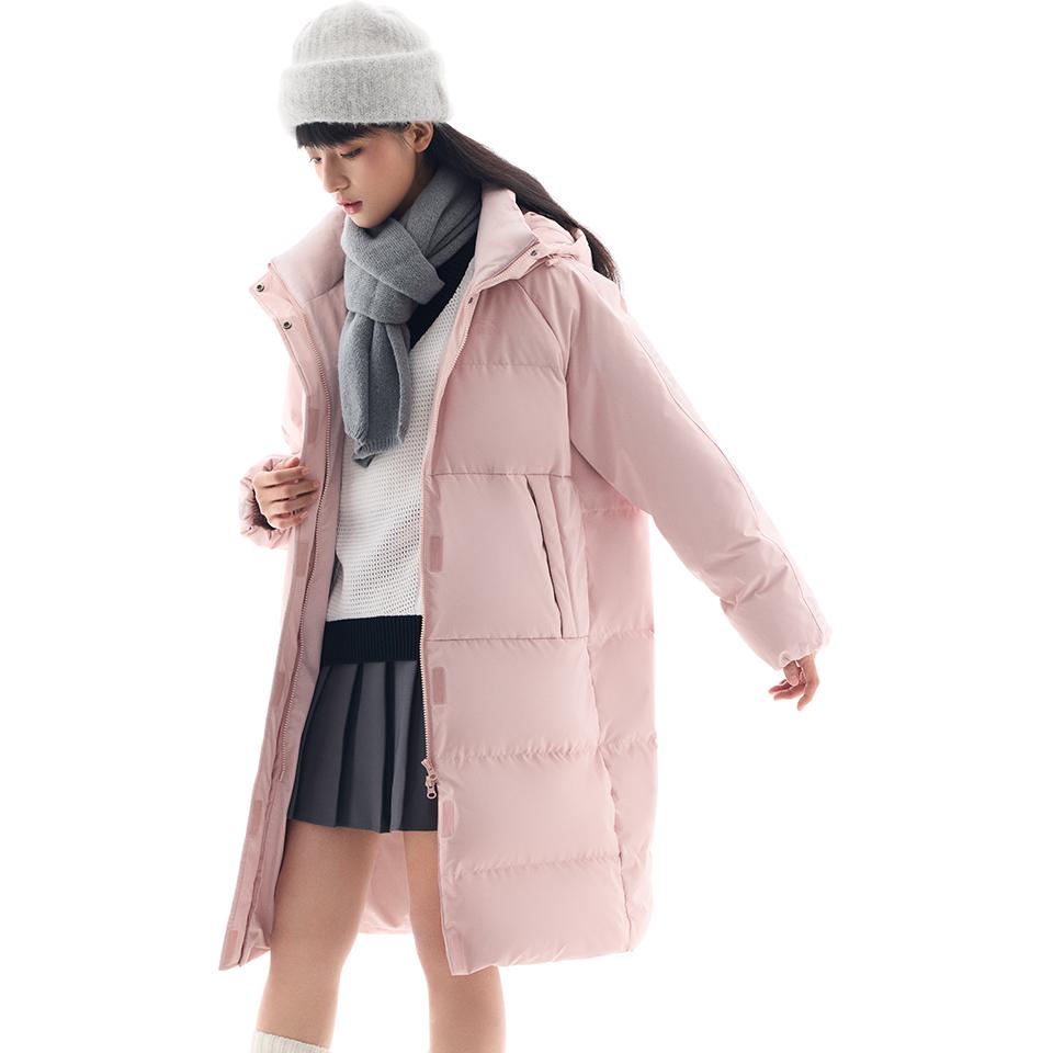 Anta Quick Warm Four Defense куртка средней длины на утином пуху женская верхняя одежда Moran-Pink 962448902-2