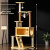 Integrated Cat Tree: Climbing Frame, Bed, Space Capsule, Sisal Toys, and Floor-to-Ceiling Post