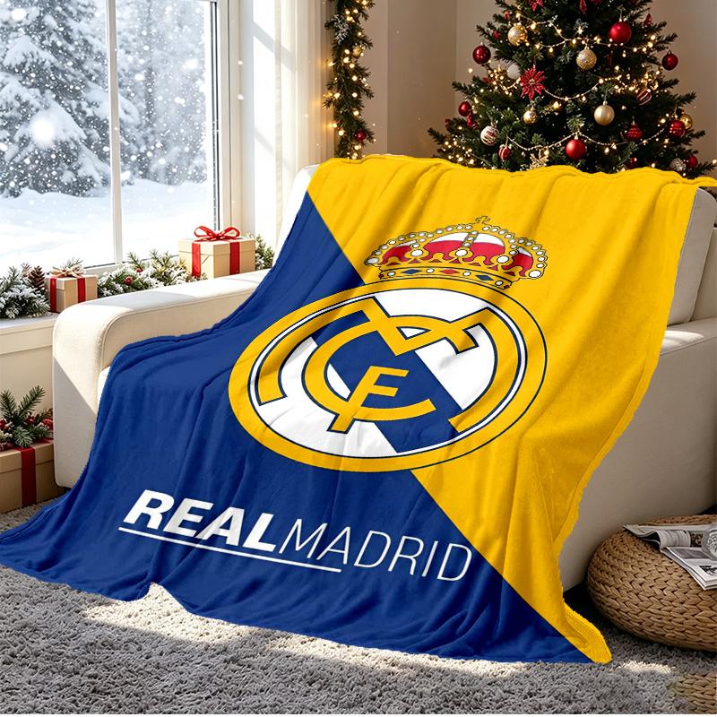 Football team Pattern Blanket for Home Decoration, Bed, Sofa, Car Travel, Camping, Suitable for All Seasons, Birthday Christmas Gift
