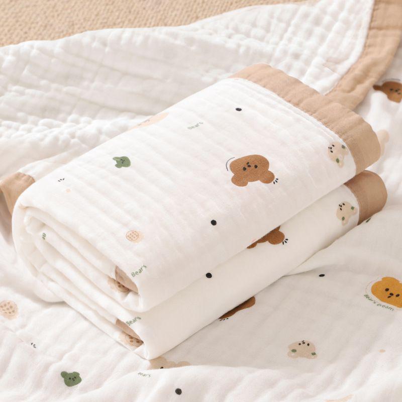 Супермягкое шестислойное хлопковое детское банное полотенце и пеленка