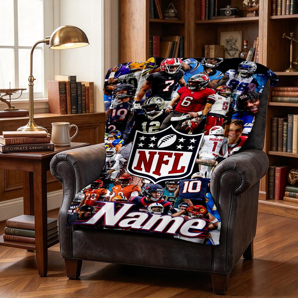 Custom Nfl Art Soft Throw Blanket Flannel Blanket Warm Sofa Bed Camping home Decor Unique Christmas Gift C10331